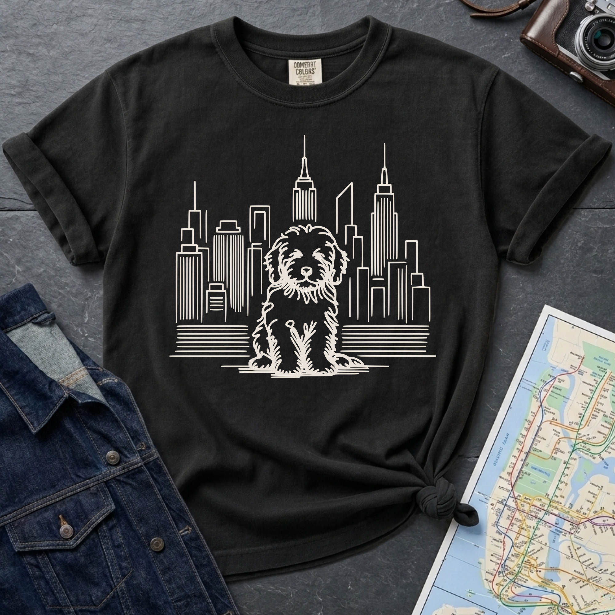 NYC Golden Doodle City Skyline Dog Lover T-Shirt