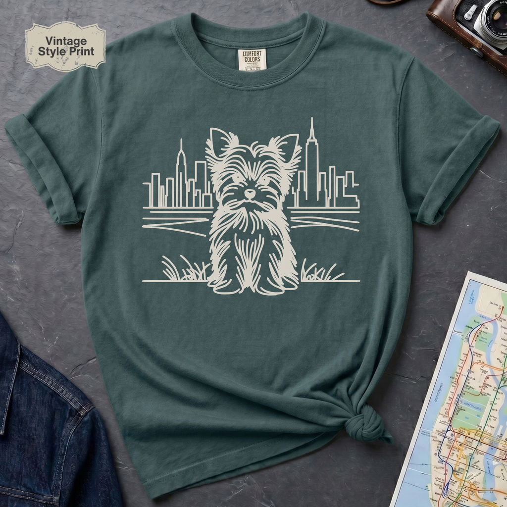 NYC Yorkie City Skyline Yorkshire Terrier T-Shirt