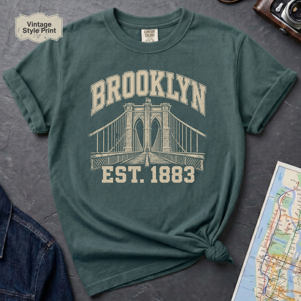 Brooklyn NYC Est. 1883 Collegiate Vintage Style T-Shirt