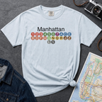 Manhattan Subway Lines NYC Classic Train Icon Vintage Style T-Shirt