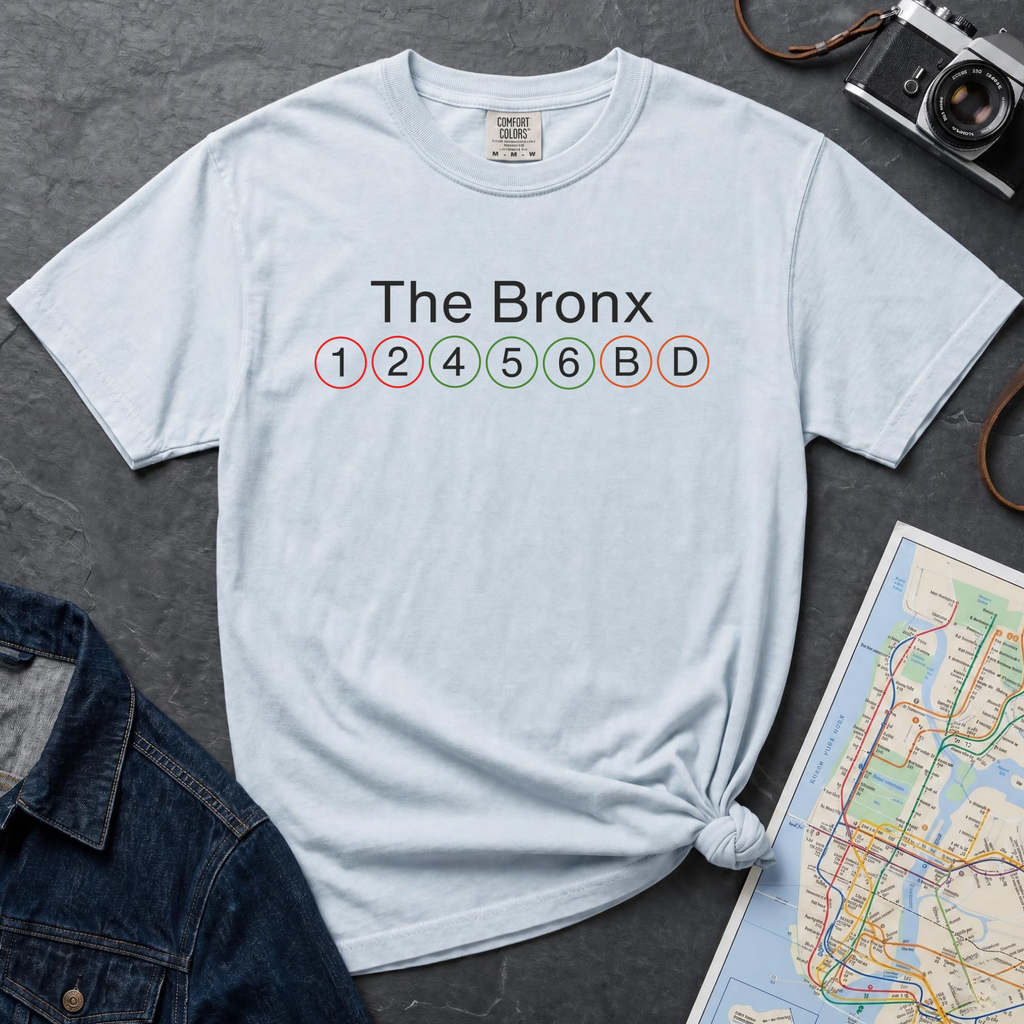 The Bronx Subway Lines NYC Classic Train Icon Outline Vintage Style T-Shirt