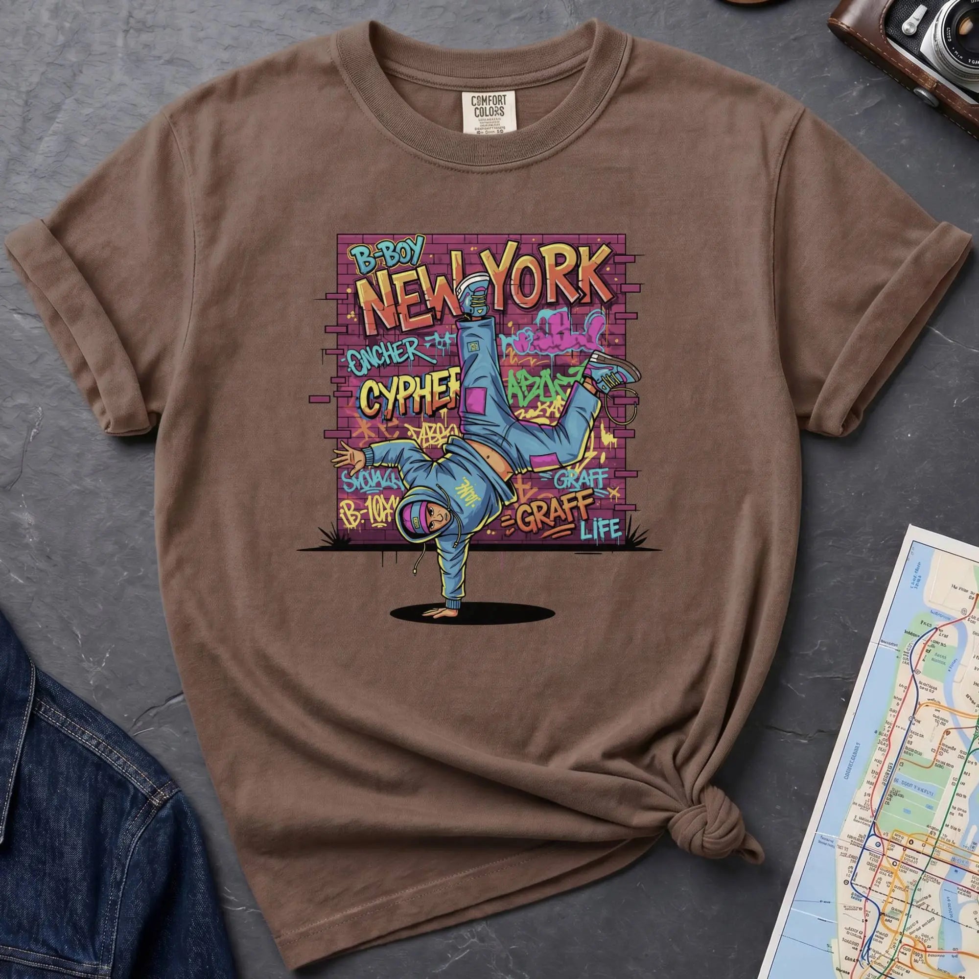 Graffiti Breakdancer NYC Retro 80s Street Dance Vintage Style T-Shirt