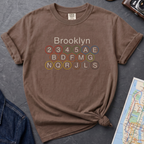 Brooklyn Subway Lines NYC Classic Train Icon Outline Vintage Style T-Shirt