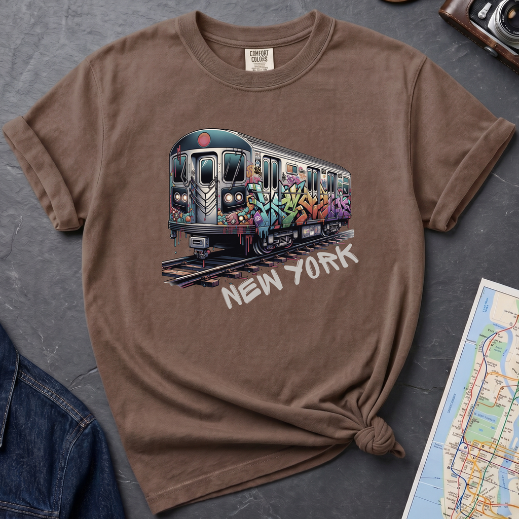 New York Graffiti Subway Car Retro NYC Train Vintage Style T-Shirt