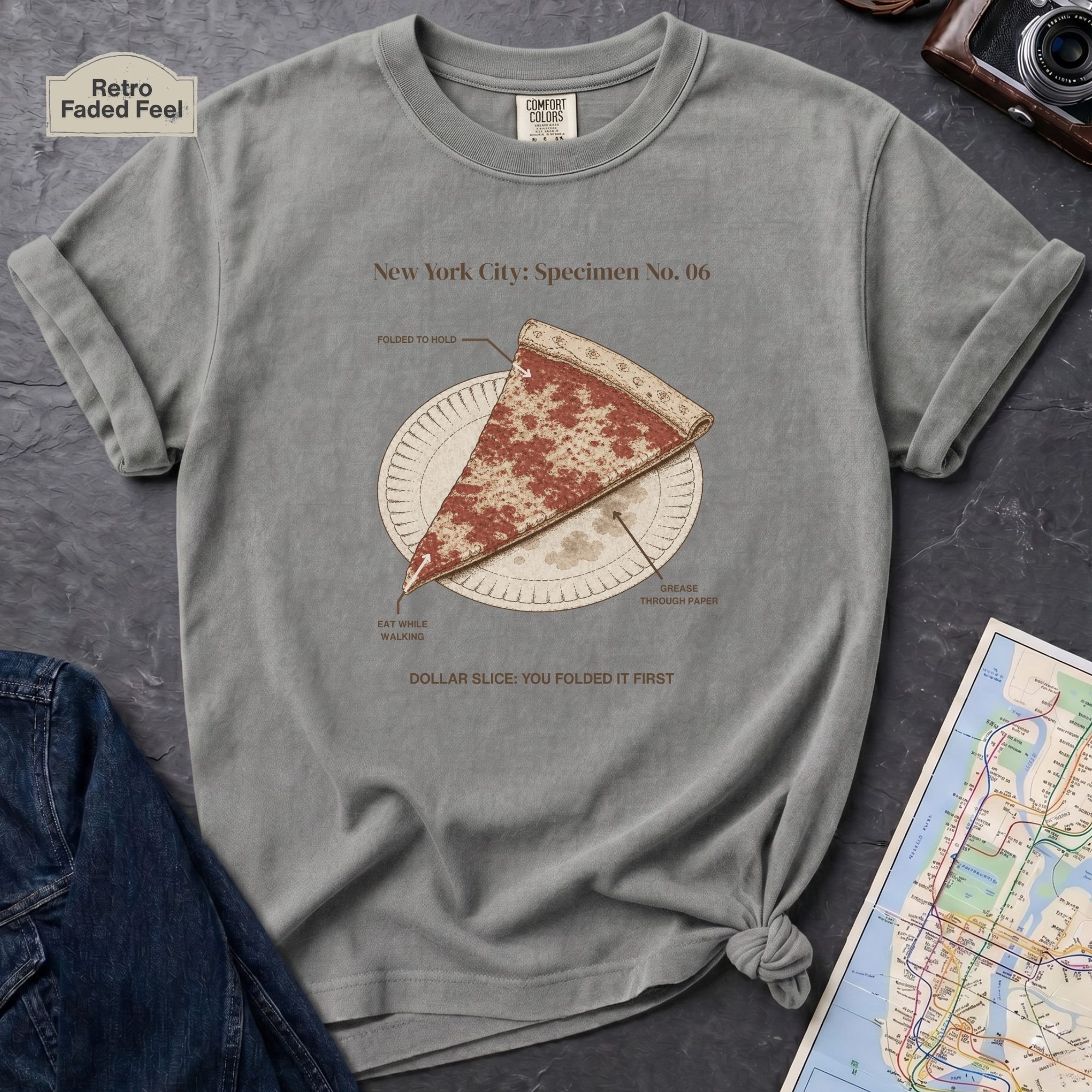 Dollar Pizza Slice - NYC Specimen 06 Vintage Style T-Shirt