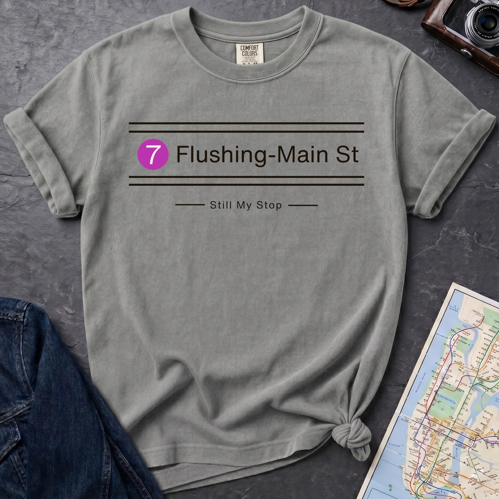 Custom 'Still My Stop' Minimal Subway Line & Stop T-Shirt