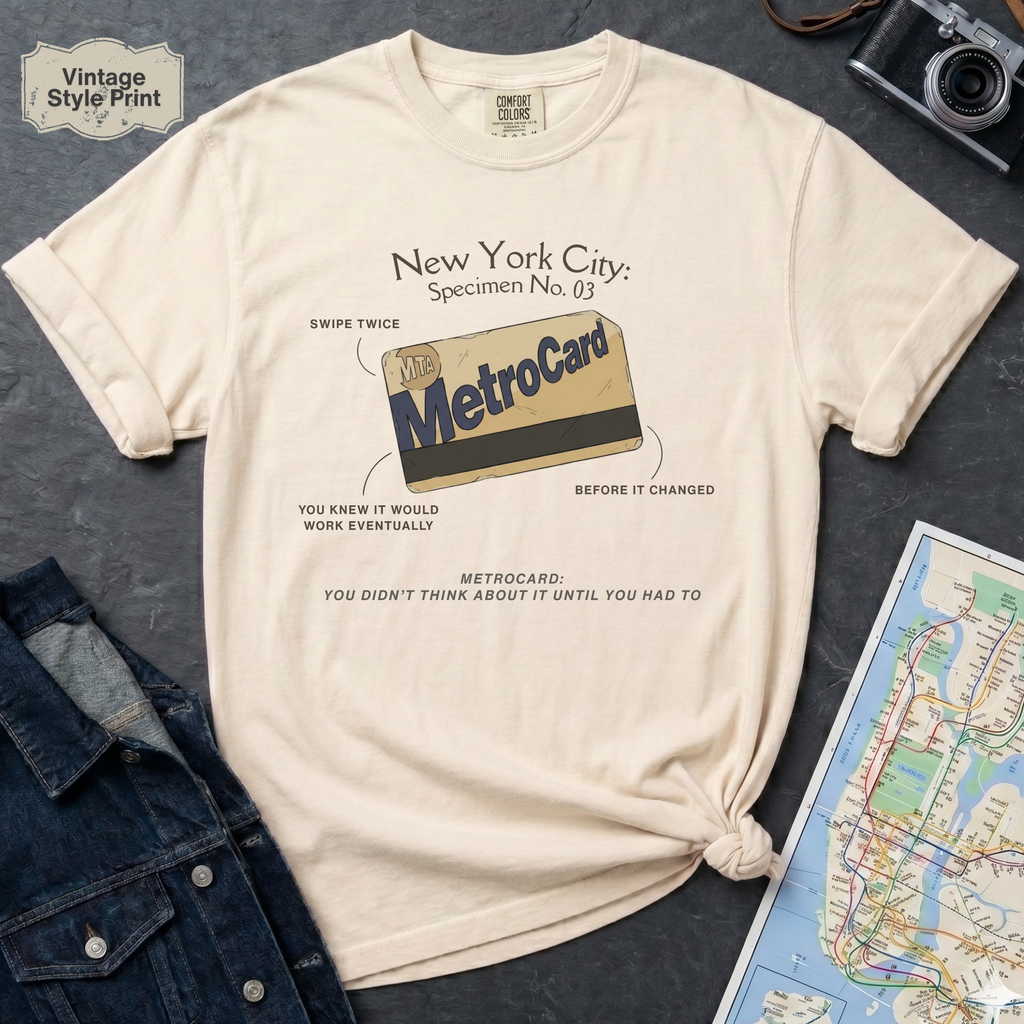 NYC MetroCard - Swipe Twice Transit Specimen 03 Vintage Style T-Shirt
