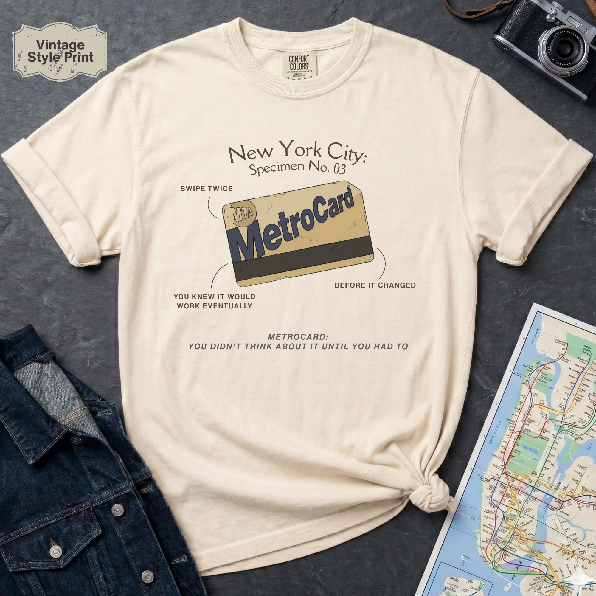 NYC MetroCard - Swipe Twice Transit Specimen 03 Vintage Style T-Shirt