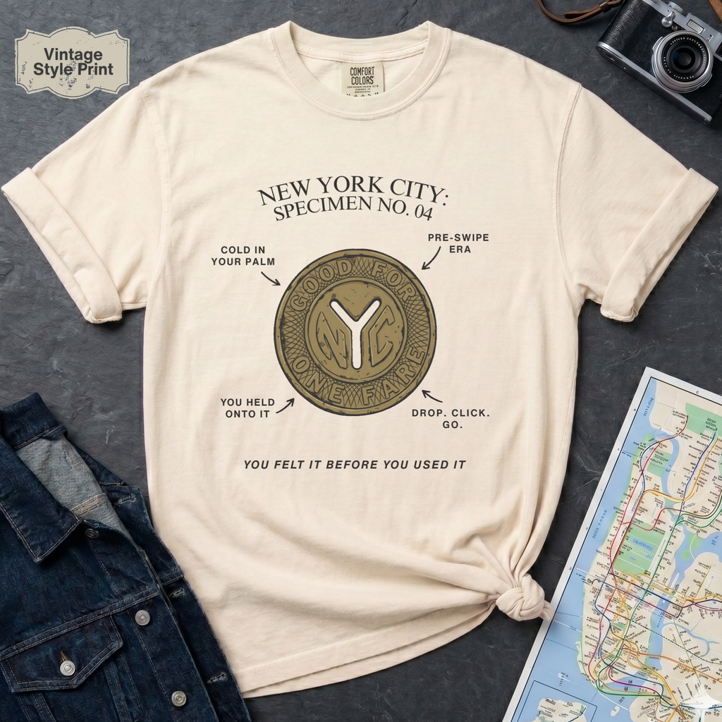 Vintage Subway Token NYC Specimen 04 Vintage Style T-Shirt