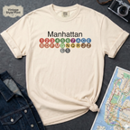 Manhattan Subway Lines NYC Classic Train Icon Vintage Style T-Shirt