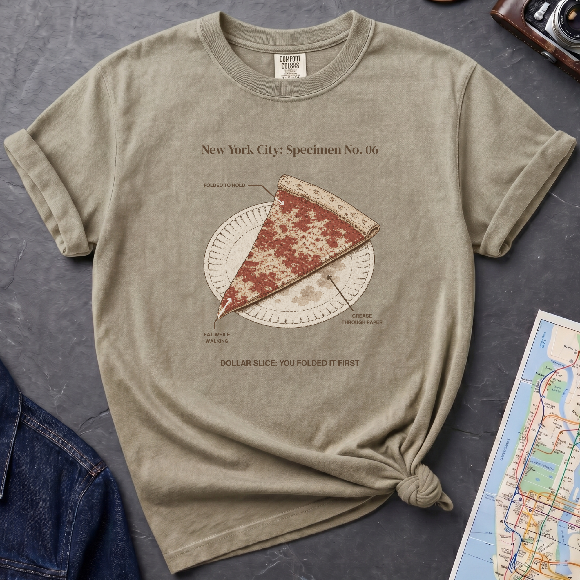 Dollar Pizza Slice - NYC Specimen 06 Vintage Style T-Shirt