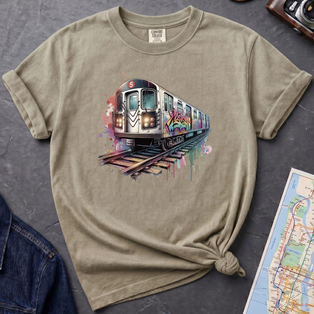Graffiti Subway Car NYC Retro 80s Train Art Vintage Style T-Shirt