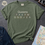 Queens Subway Lines NYC Classic Train Icon Outline Vintage Style T-Shirt