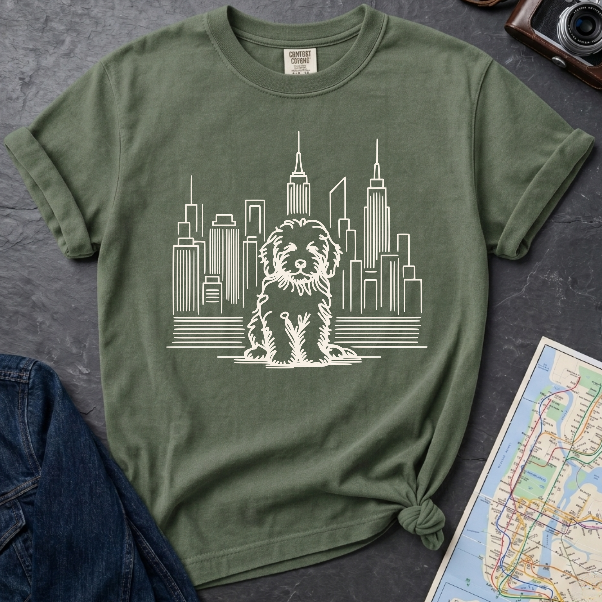 NYC Golden Doodle City Skyline Dog Lover T-Shirt