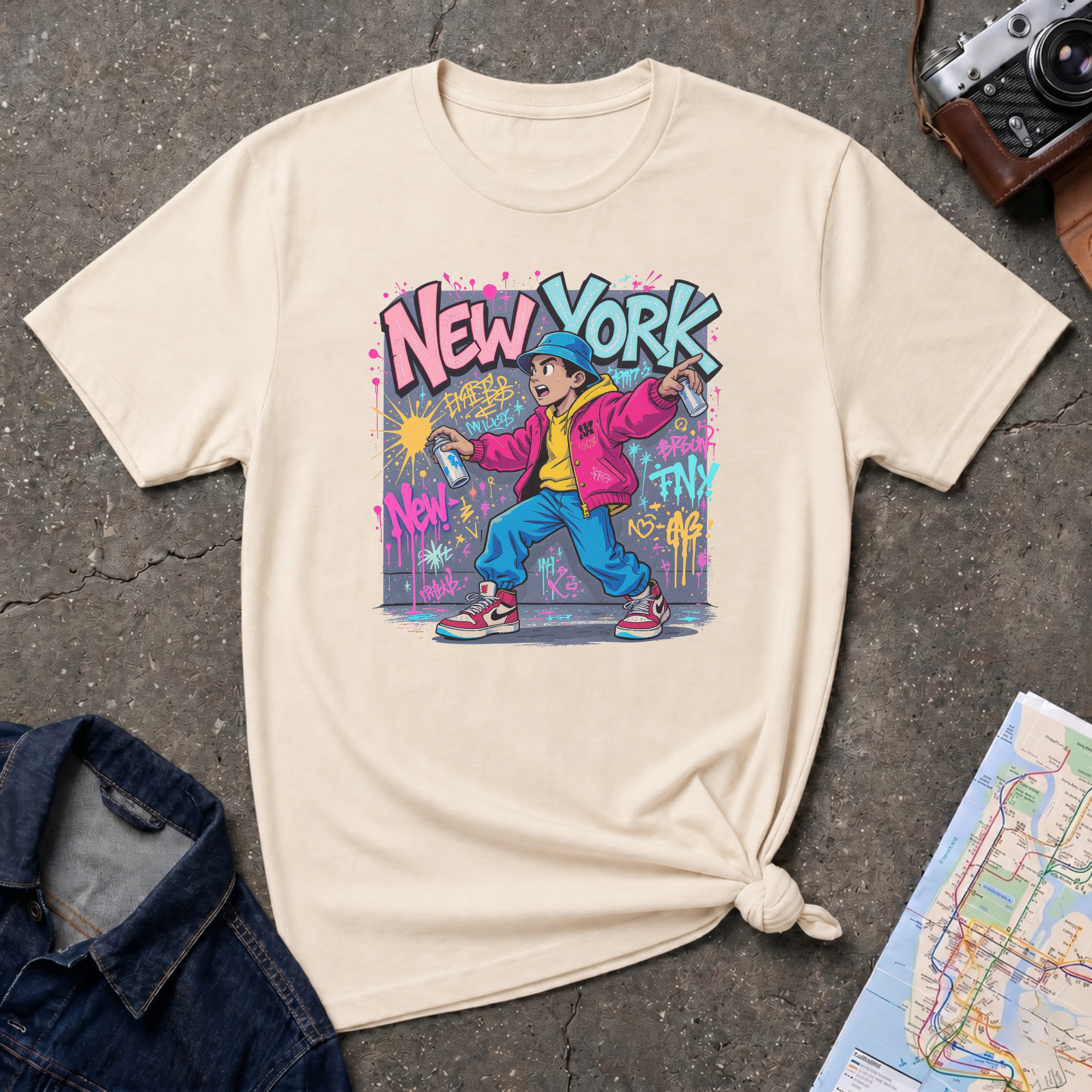 Graffiti Boy NYC Retro 80s Street Art T-Shirt