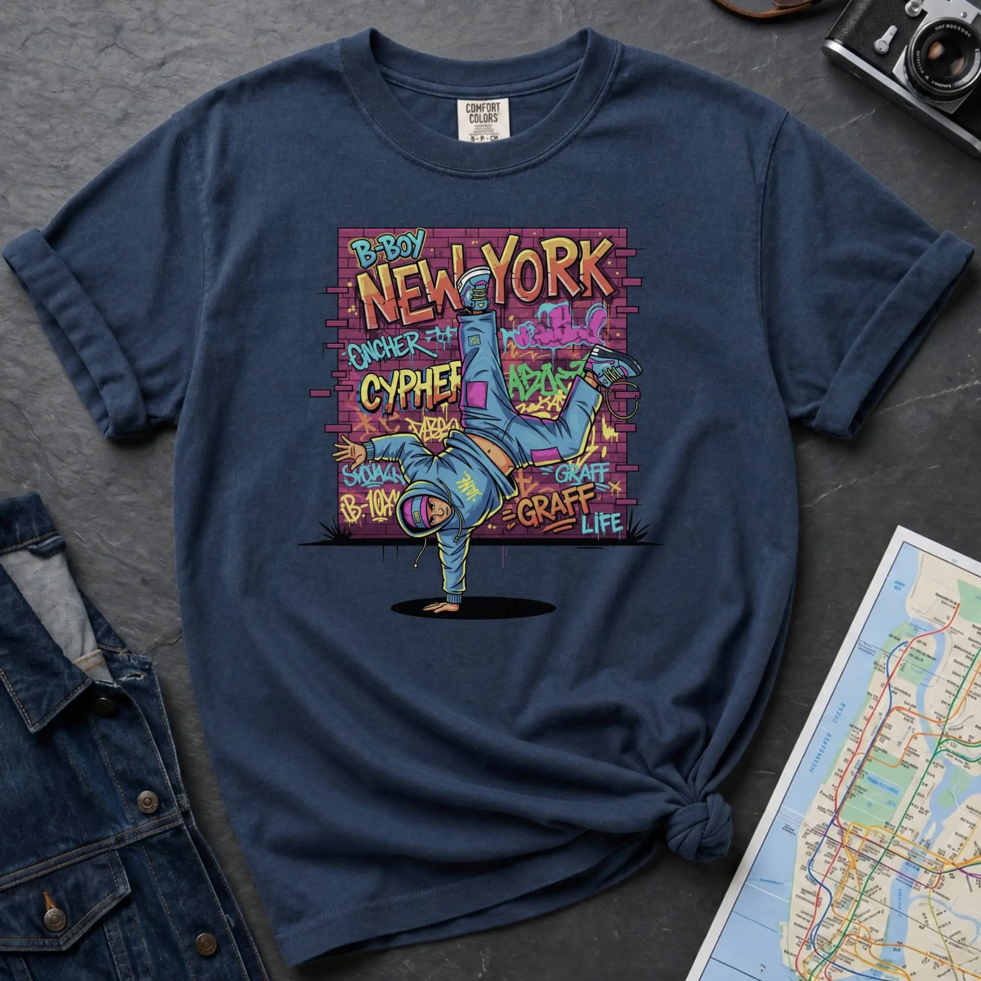 Graffiti Breakdancer NYC Retro 80s Street Dance Vintage Style T-Shirt