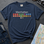 Manhattan Subway Lines NYC Classic Train Icon Vintage Style T-Shirt