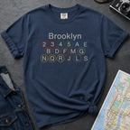 Brooklyn Subway Lines NYC Classic Train Icon Outline Vintage Style T-Shirt