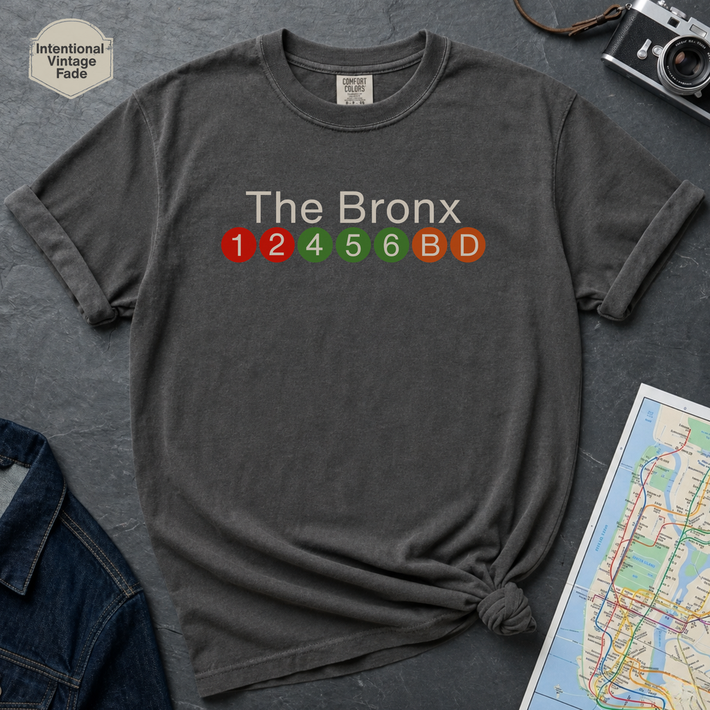 The Bronx Subway Lines NYC Classic Train Icon Vintage Style T-Shirt