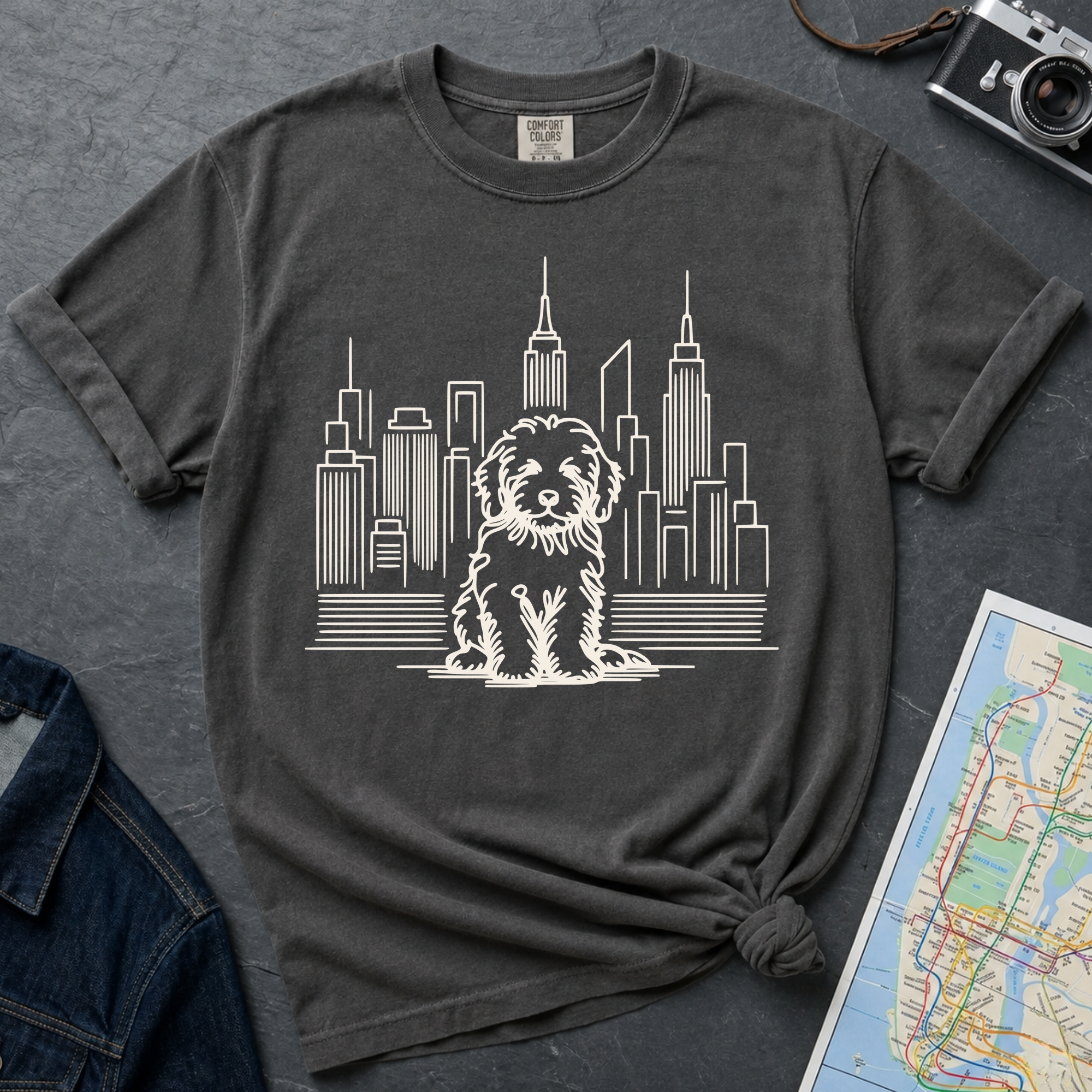 NYC Golden Doodle City Skyline Dog Lover T-Shirt