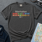Manhattan Subway Lines NYC Classic Train Icon Vintage Style T-Shirt