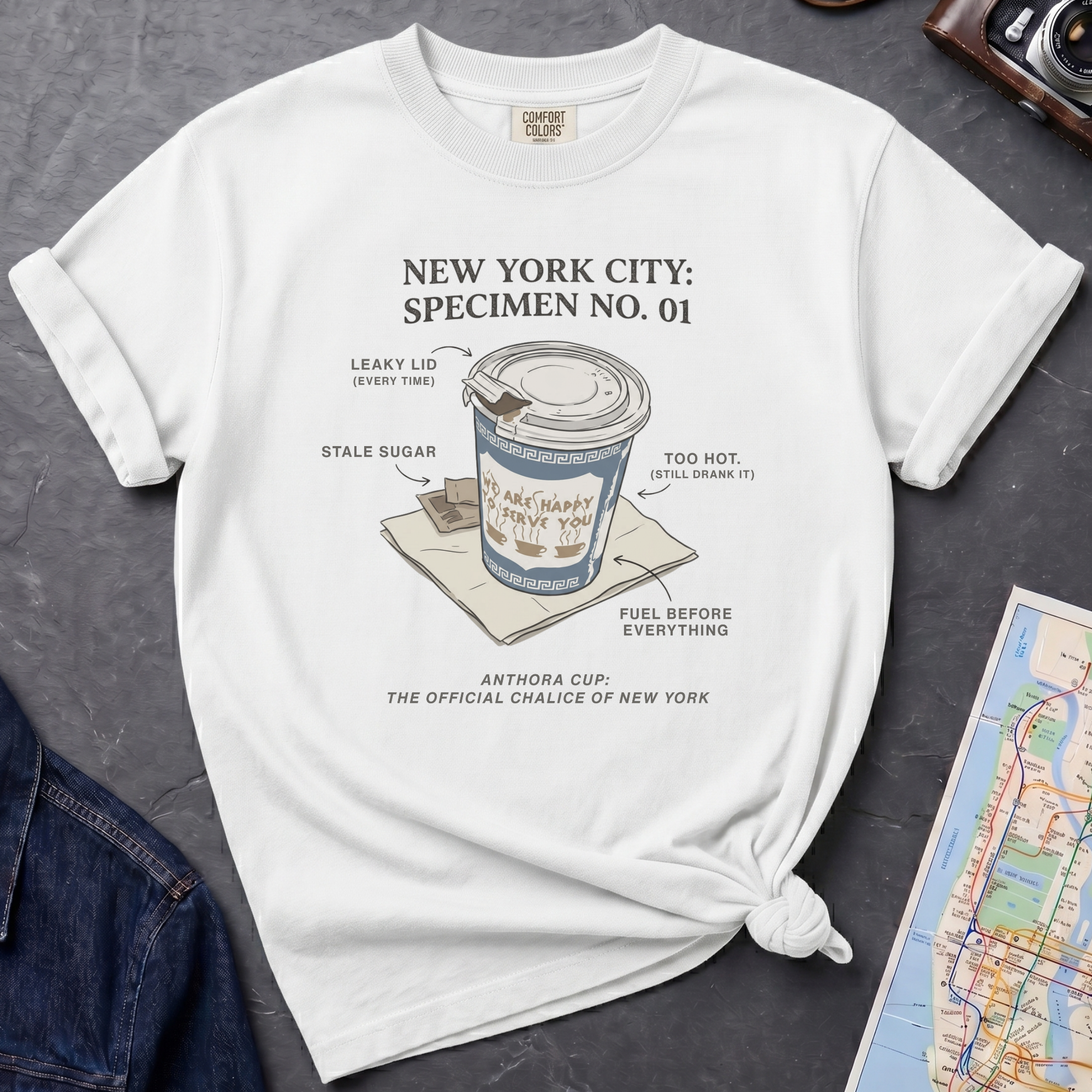 Anthora Coffee Cup NYC Specimen 01 Vintage Style T-Shirt