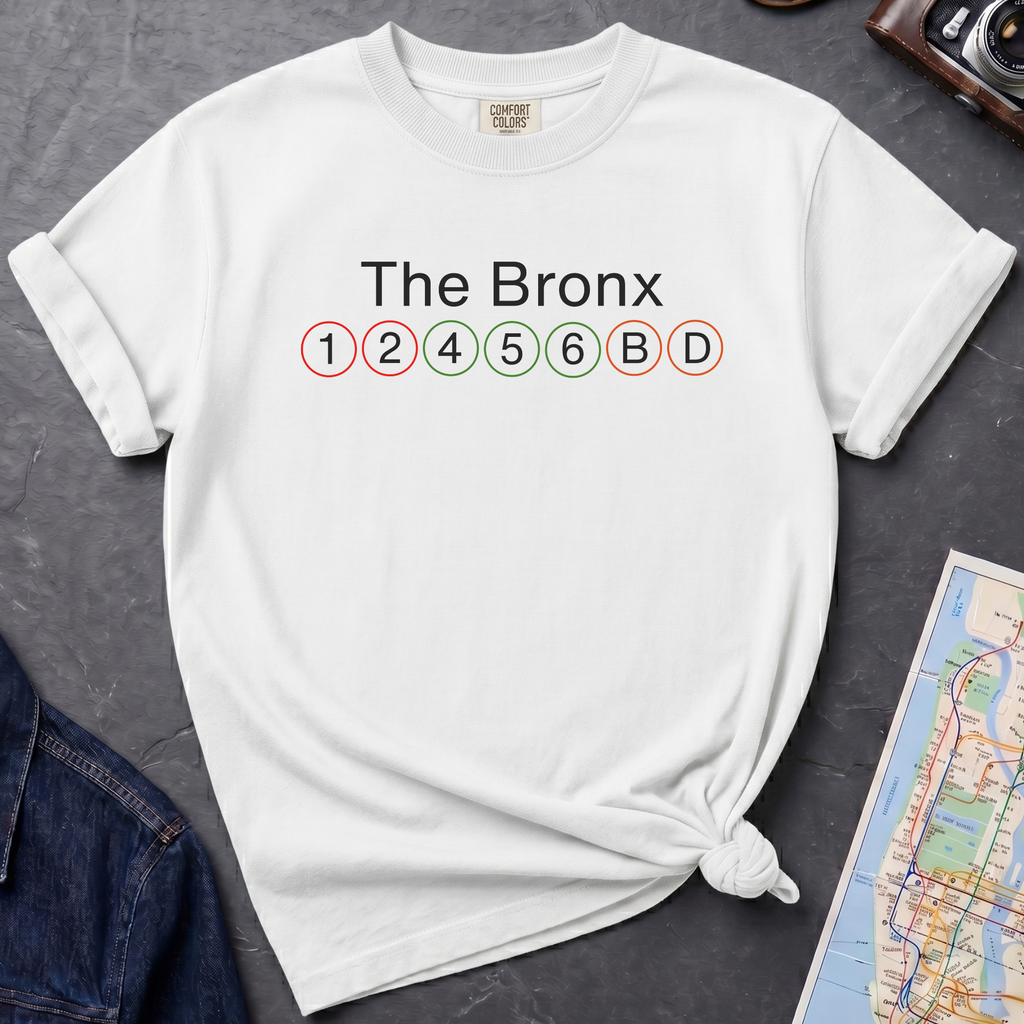 The Bronx Subway Lines NYC Classic Train Icon Outline Vintage Style T-Shirt