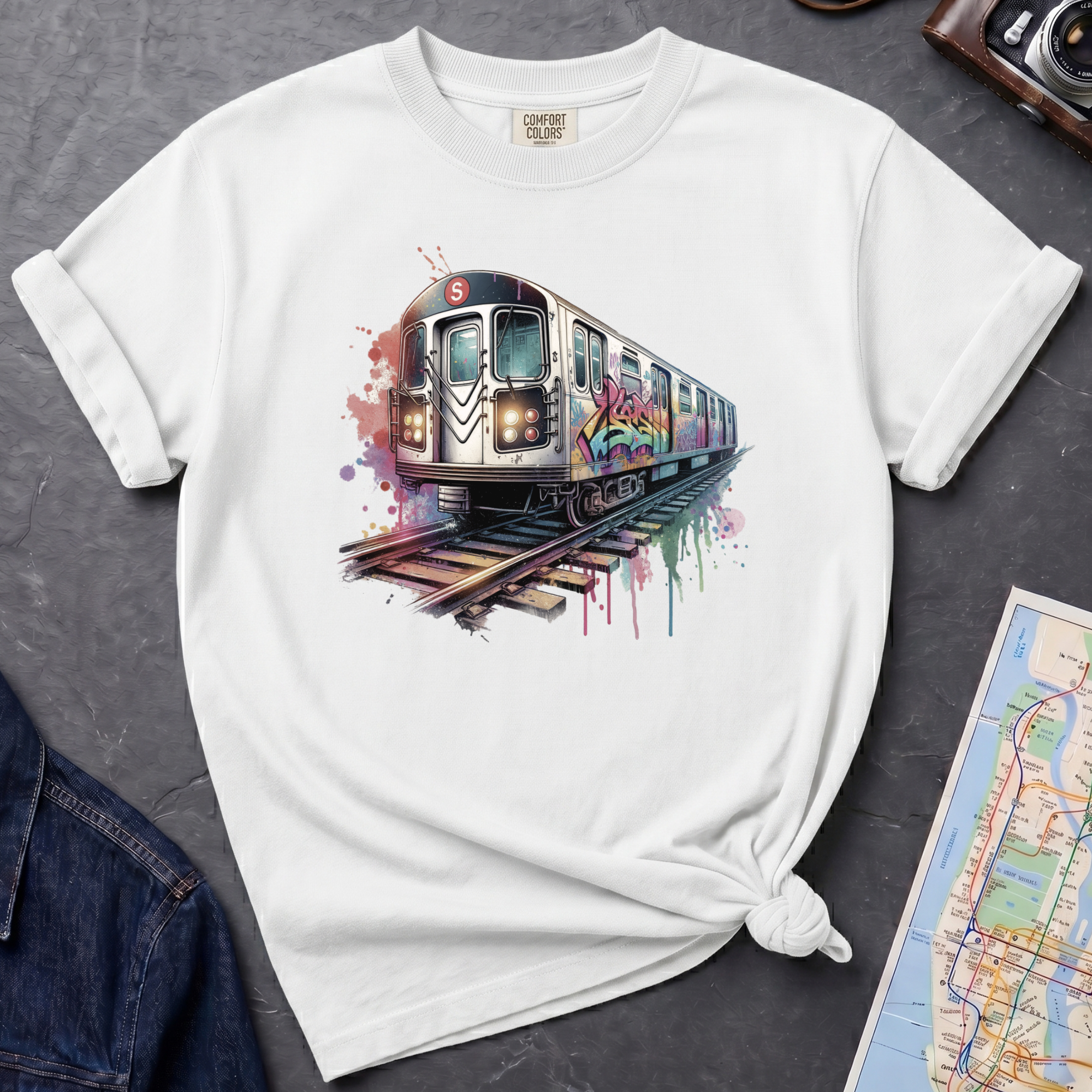 Graffiti Subway Car NYC Retro 80s Train Art Vintage Style T-Shirt