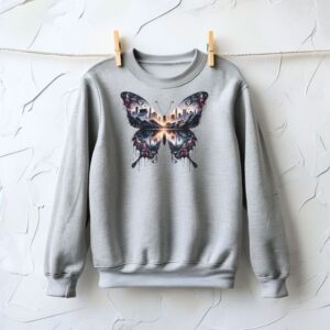 NYC Skyline Butterfly New York City Watercolor Gothic Design Sweatshirt